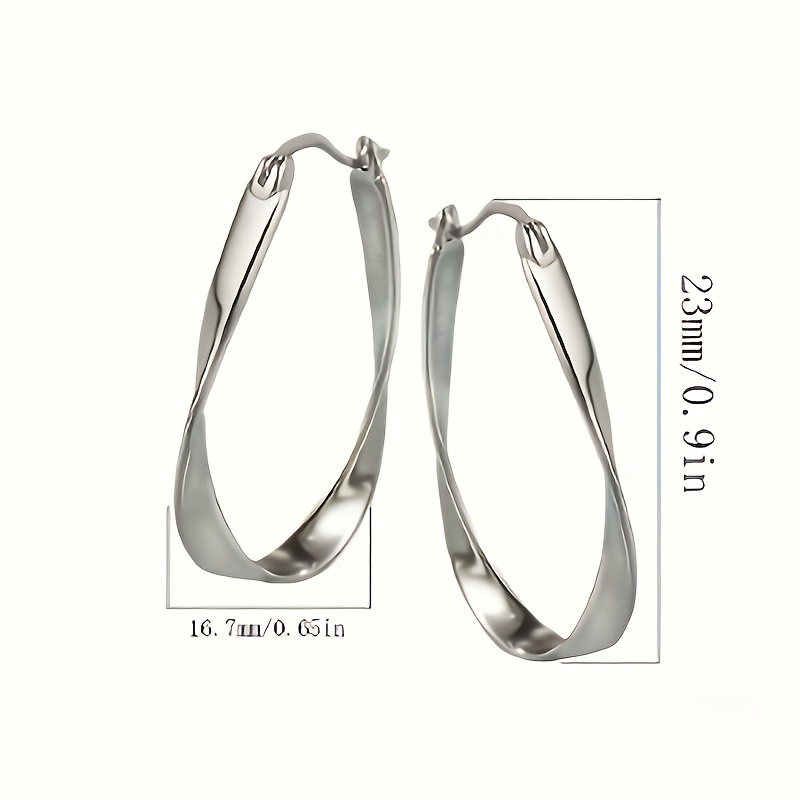 Women's Elegant S925 Silver Mobius Twist Design Earrings